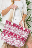 Justin Taylor Printed Tote with Rope Handles