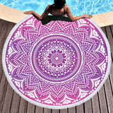 Pink Mandala Round Beach Towel