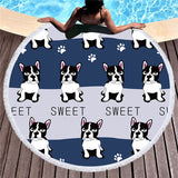 Sweet Dog Round Beach Towel